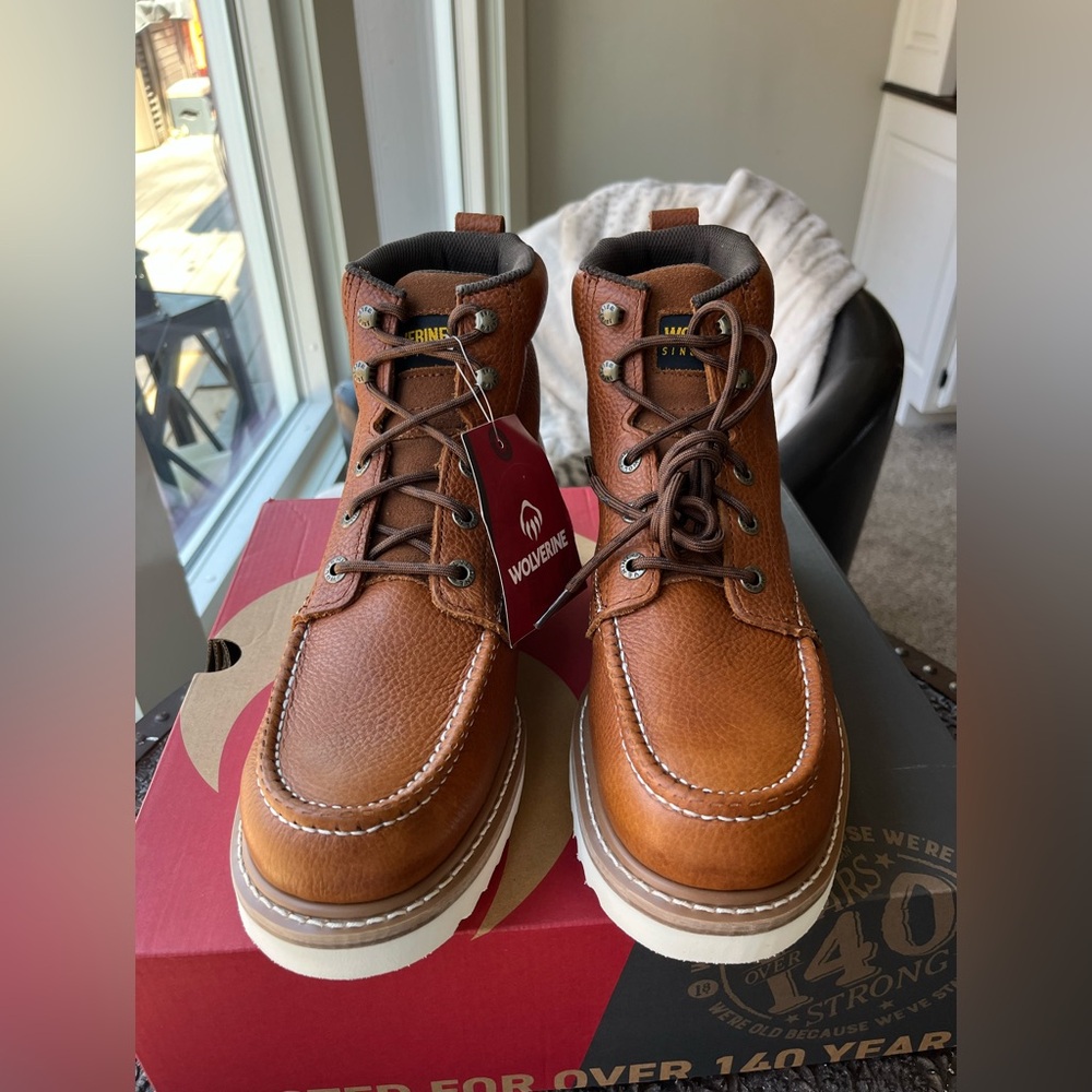 WOLVERINE WORK WEDGE 6” WORK BOOTS IN BROWN 12 M - Picture 8 of 10